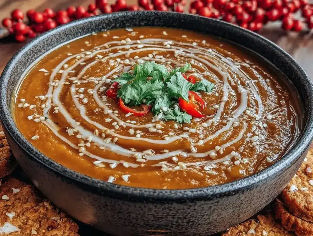 einfache Erntedank Kürbissuppe mit Ingwer und Kokos - featured image
