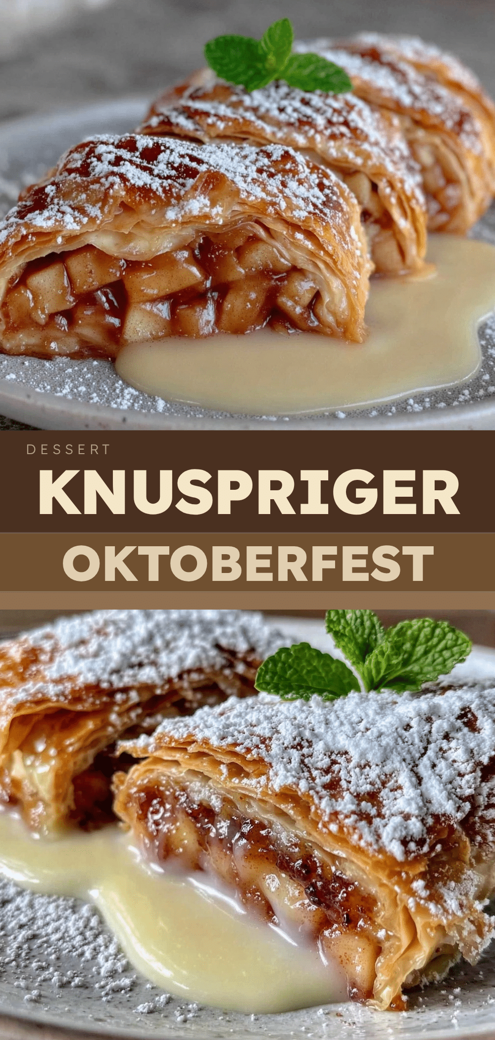 Einfacher Apfelstrudel mit Vanillesauce: 3 Zutaten, nie schief 5 Einfacher Apfelstrudel mit Vanillesauce recipe