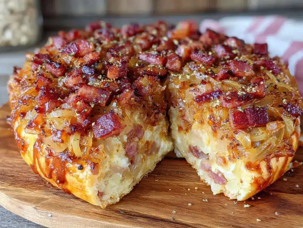 Einfacher Zwiebelkuchen mit Speck - featured image