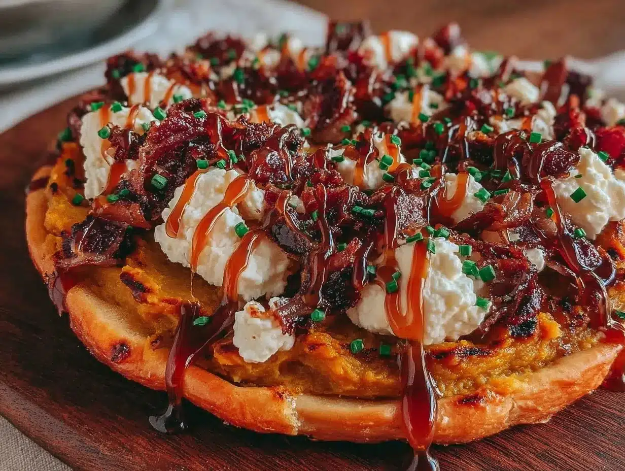 Einfacher Herbst Kürbis Flammkuchen mit Honig: 4 Zutaten, kein Fehler 4 Kürbis Flammkuchen preparation steps