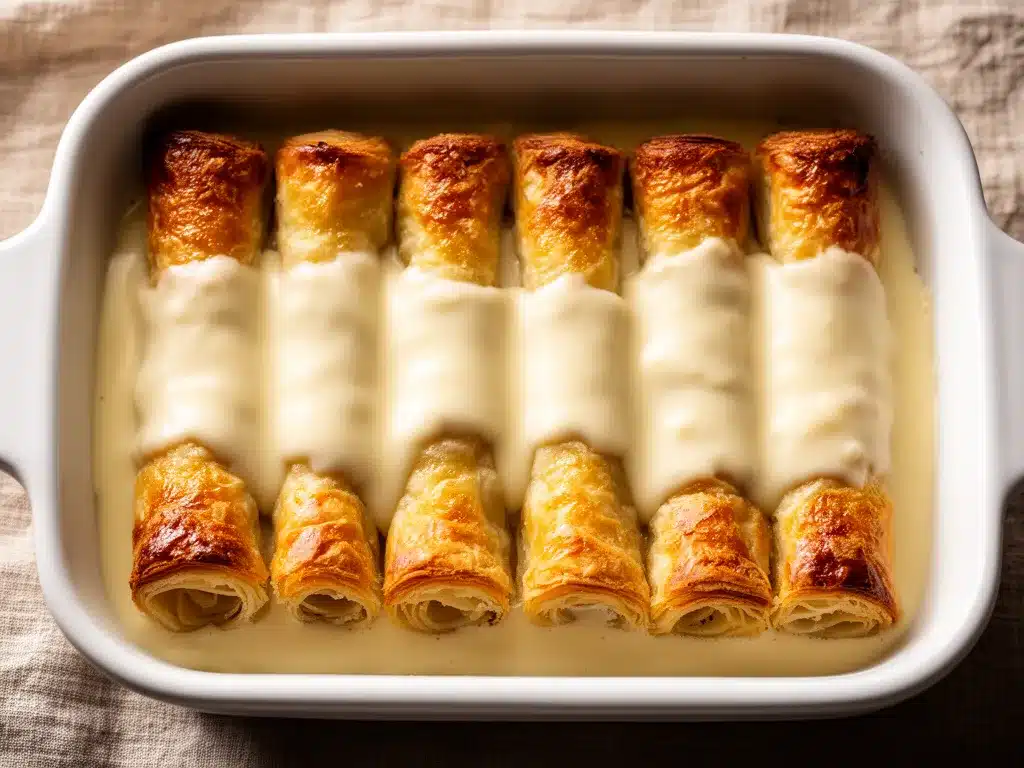 Bayerische Rohrnudeln: 5-Schichten Perfekter Nachtisch 4 Bayerische Rohrnudeln mit Vanillesauce preparation steps