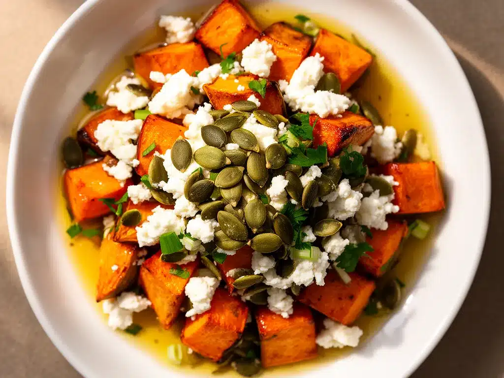 Cremiger Herbstsalat mit Feta & Kürbiskernen: 5 Min 4 Cremiger Herbstsalat mit Feta und Kürbiskernen preparation steps