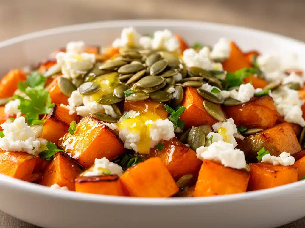Cremiger Herbstsalat mit Feta und Kürbiskernen - featured image