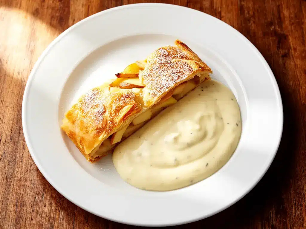 Knuspriger Apfelstrudel: Das perfekte Oktoberfest-Rezept 4 Knuspriger Apfelstrudel mit Vanillesauce preparation steps