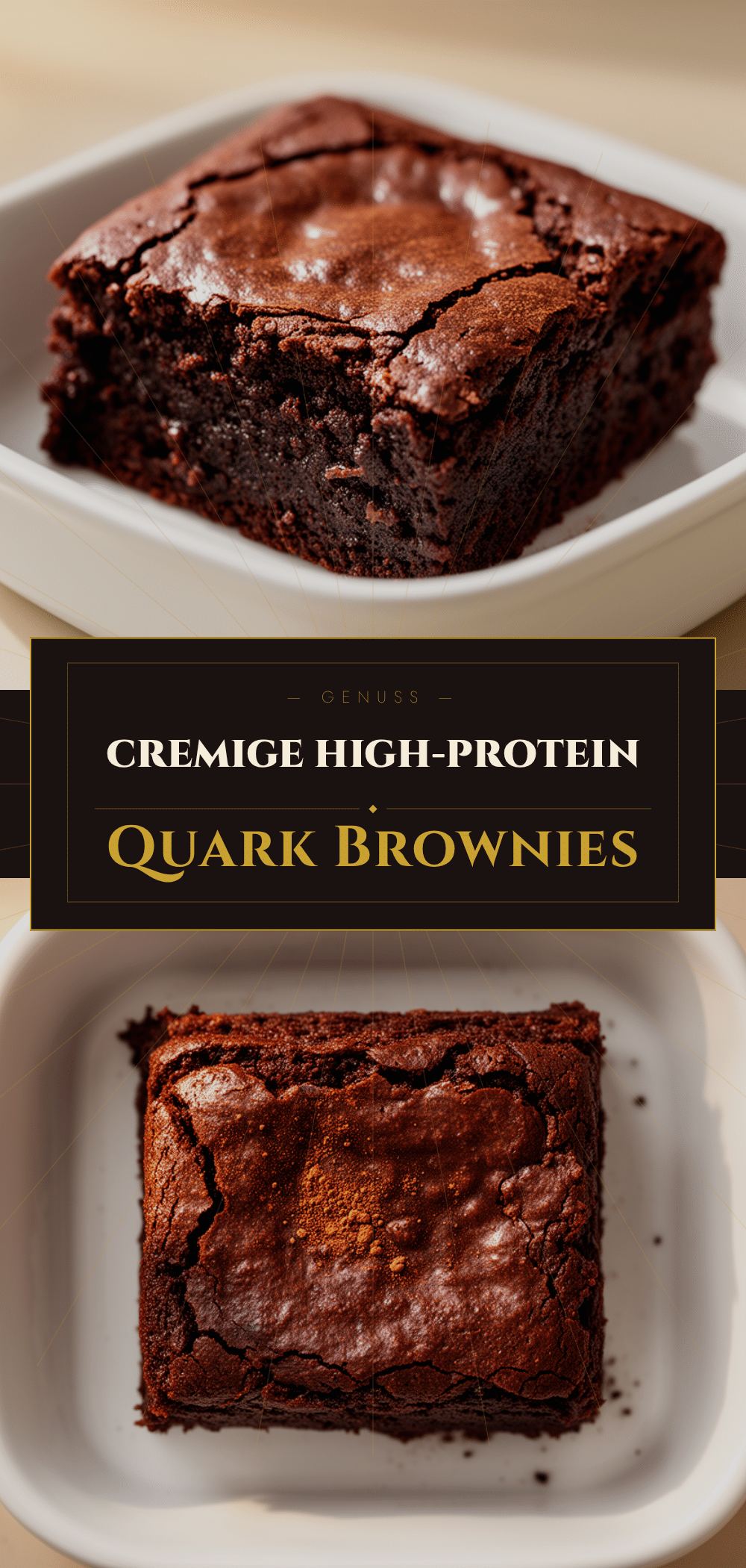Proteinreiche Quark Brownies: 3 Zutaten & Super Einfach 5 Proteinreiche Quark Brownies recipe