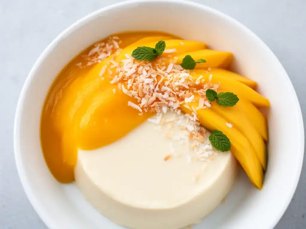Vegane Kokos-Mango Panna Cotta: Cremiges Dessert in 15 Min 4 vegane Kokos-Mango Panna Cotta preparation steps