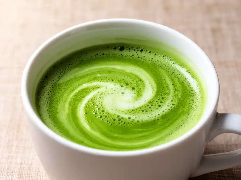 veganer Matcha Latte mit Hafermilch - featured image